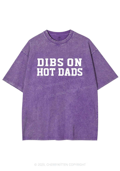 Dibs On Hot Dads Y2K Shirts Washed Tee Cherrykitten