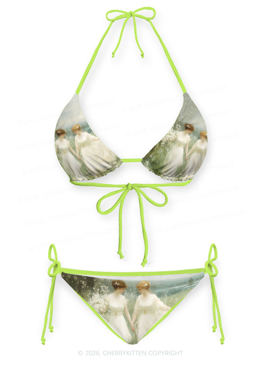 Lesbian Fairy Pride Y2K Print Bikini Set Cherrykitten