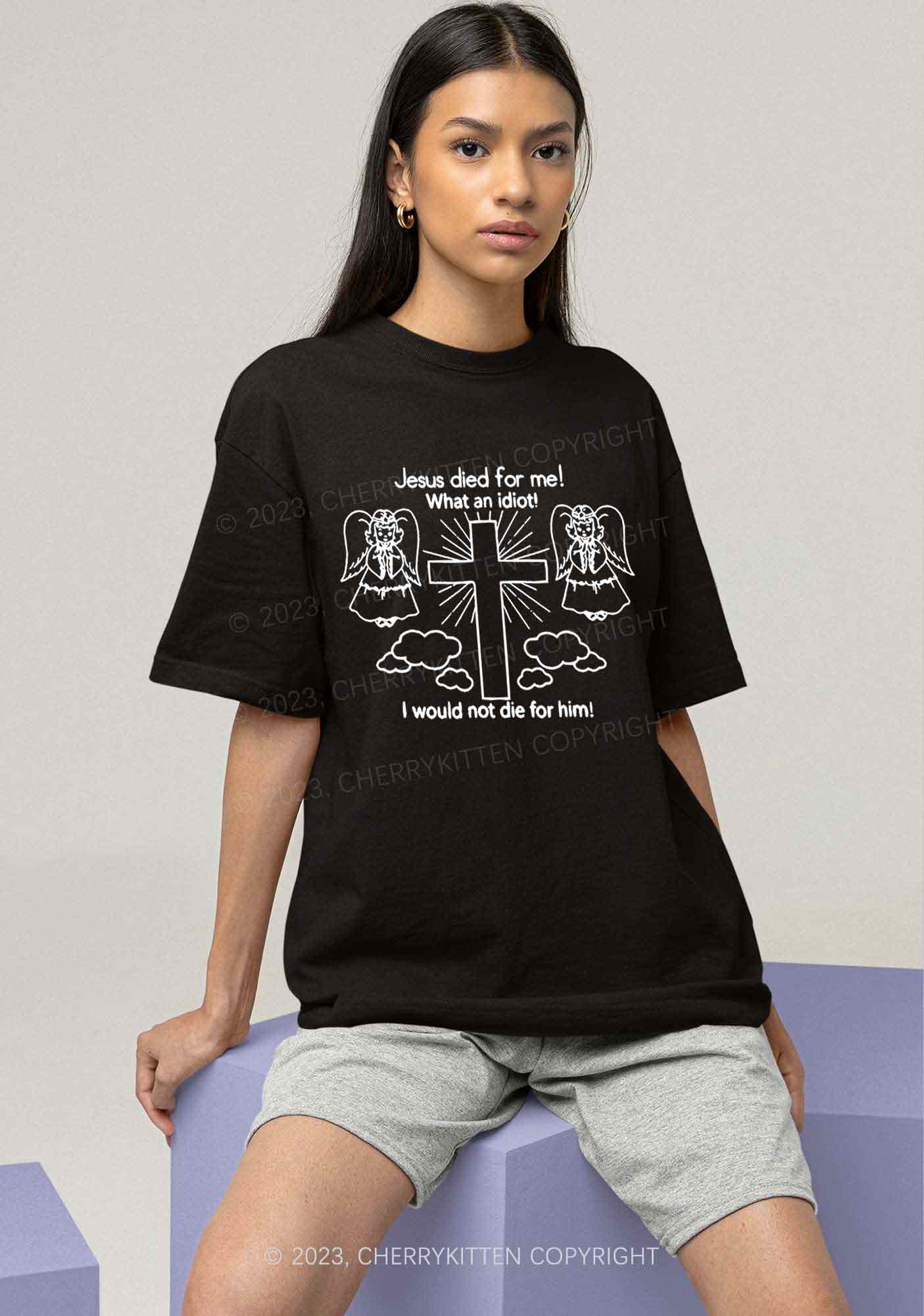I Would Not Die For Jesus Y2K Chunky Shirt Cherrykitten