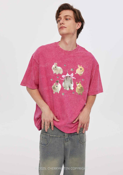 Lovely Rabbits Y2K Shirts Washed Tee Cherrykitten