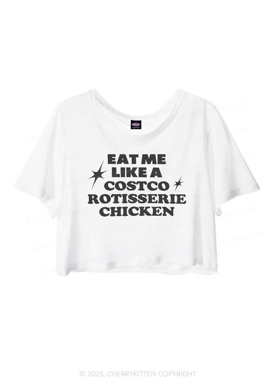 Eat Me Like Chicken Y2K Sheer Crop Tee Cherrykitten