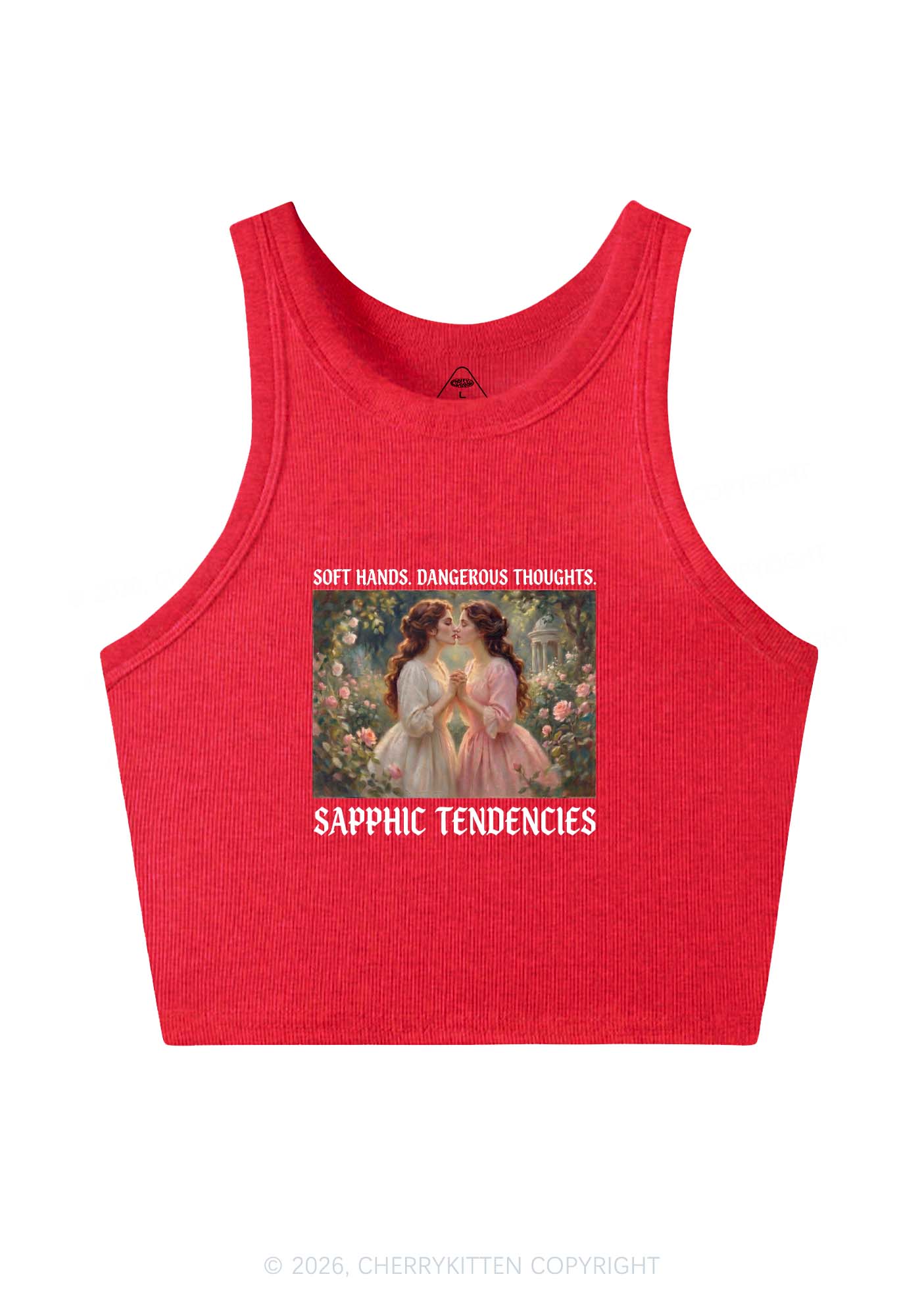 Soft Sapphic Tendencies Pride Y2K Crop Tank Top Cherrykitten