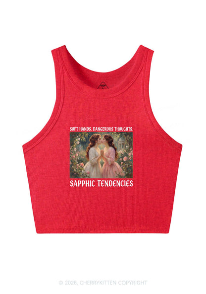Soft Sapphic Tendencies Pride Y2K Crop Tank Top Cherrykitten