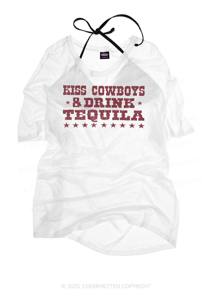 Kiss Cowboys Y2K Sheer Boyfriend Tee Cherrykitten