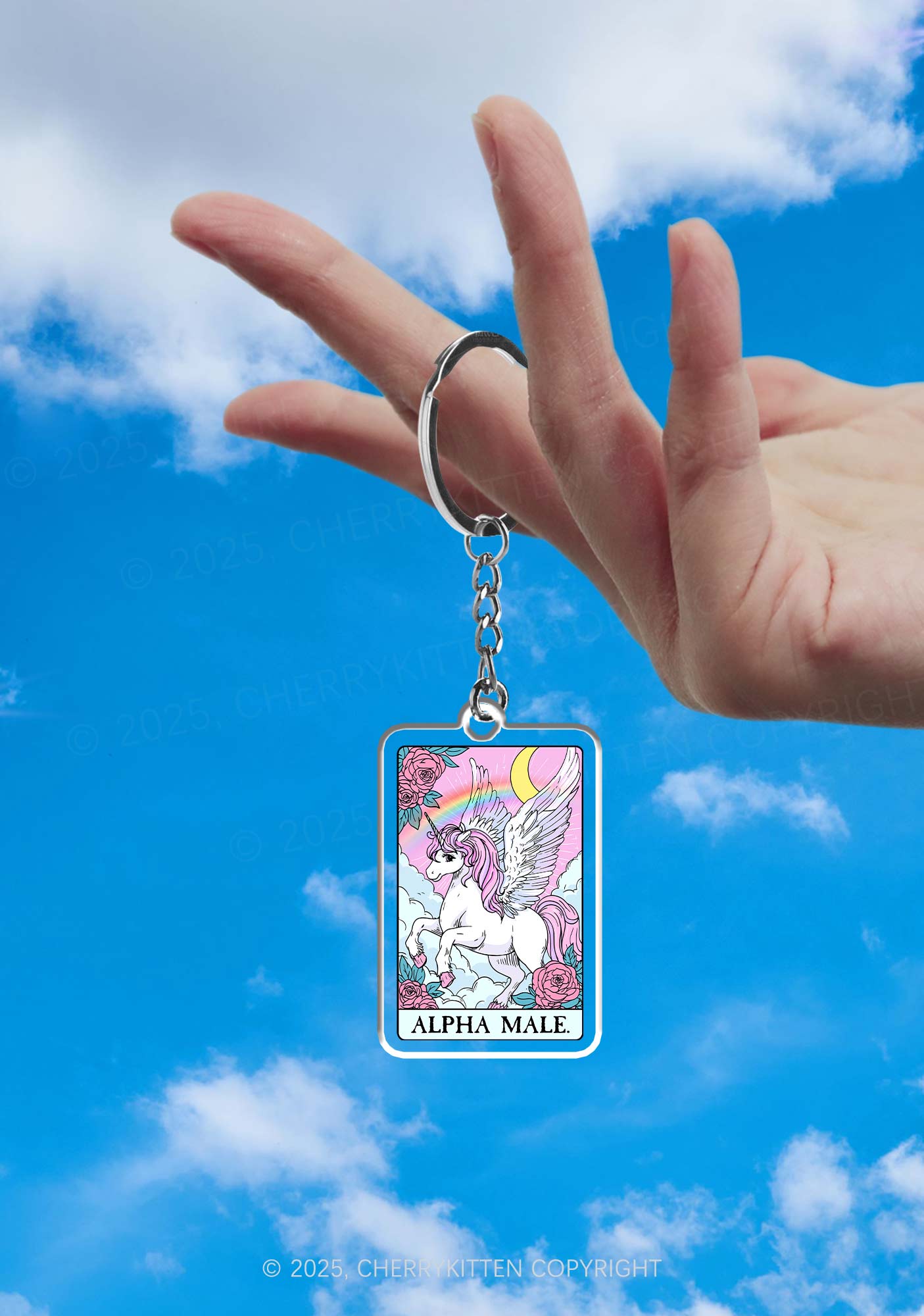 Rose Unicorn Alpha Male 1Pc Y2K Keychain Cherrykitten