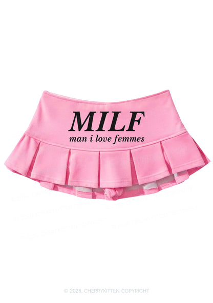 Man I Love Femme Pride Y2K Mini Pleated Skirts Cherrykitten
