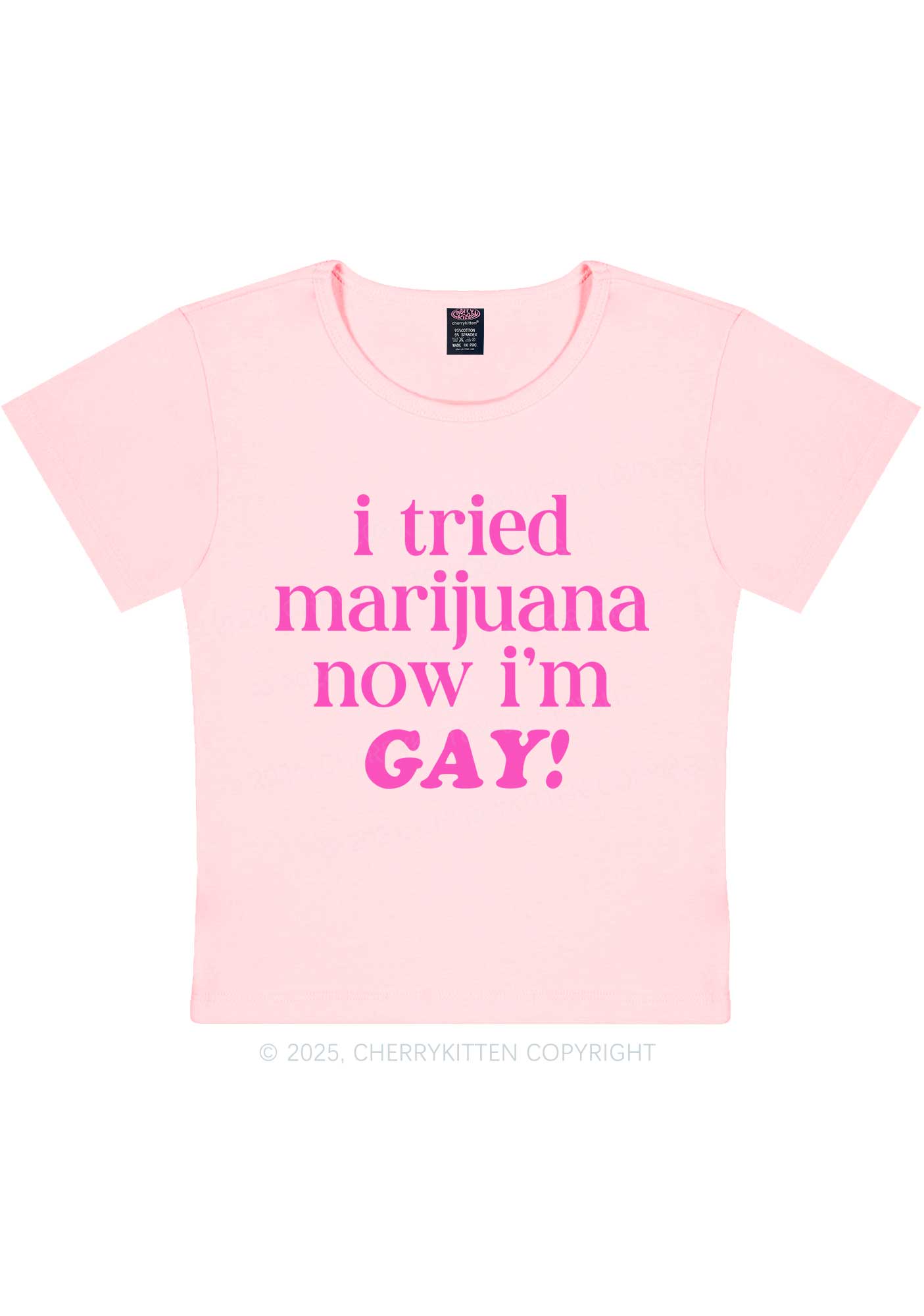 Now Im Gay Y2K Baby Tee Cherrykitten