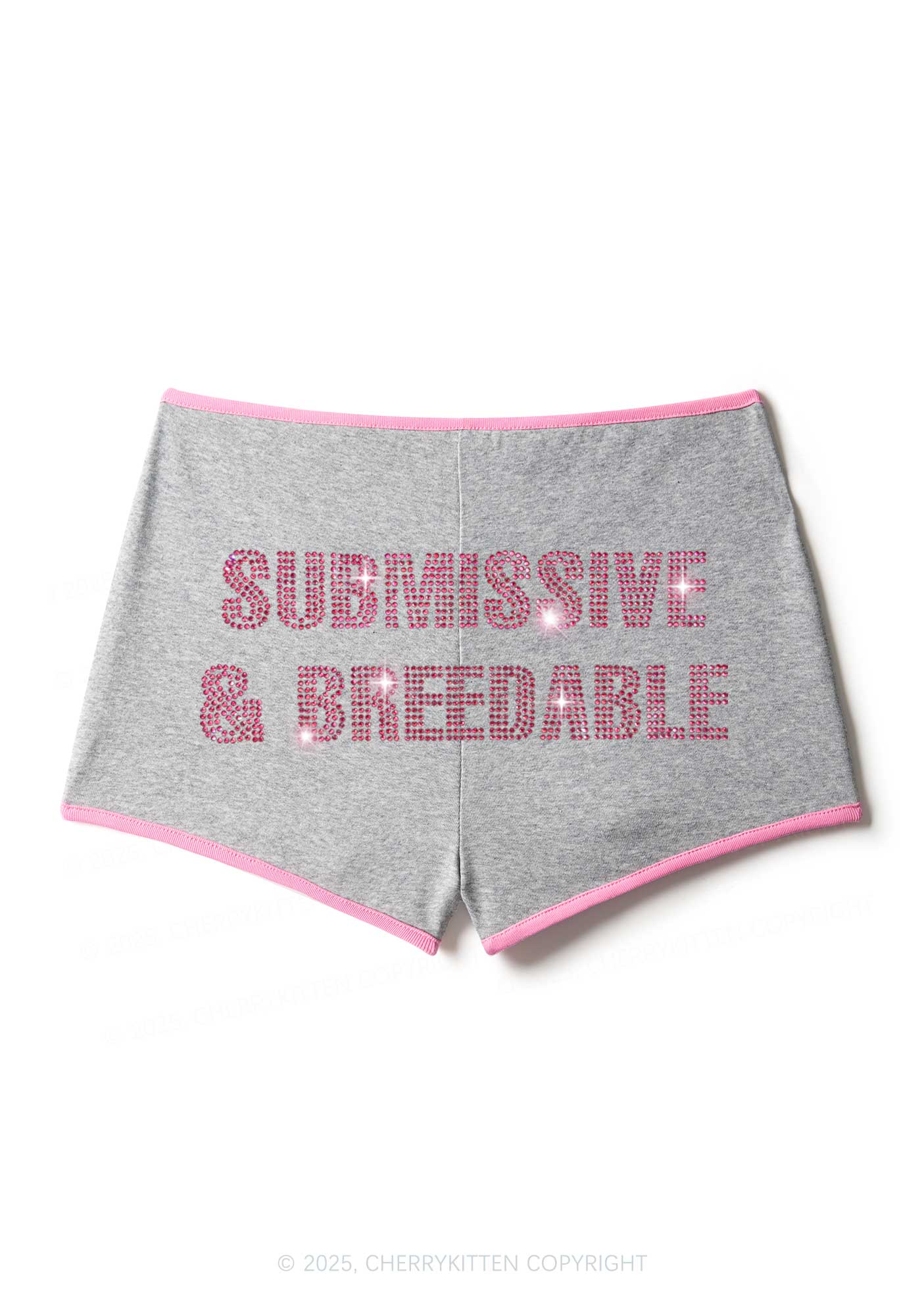 Rhinestone Submissive And Breedable Y2K Booty Shorts Cherrykitten