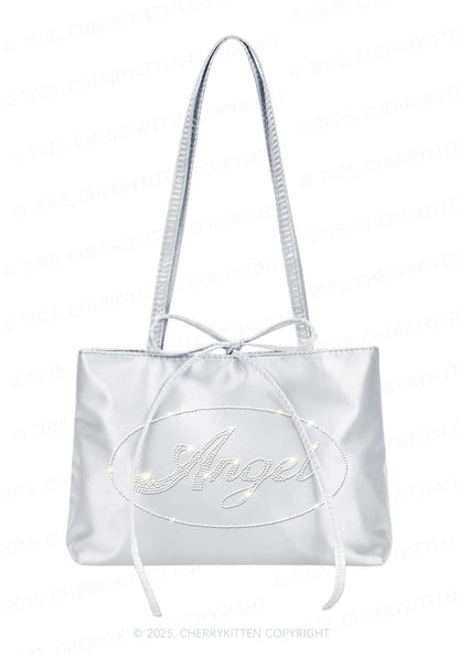 Rhinestone Angel Y2K Satin Bags Cherrykitten