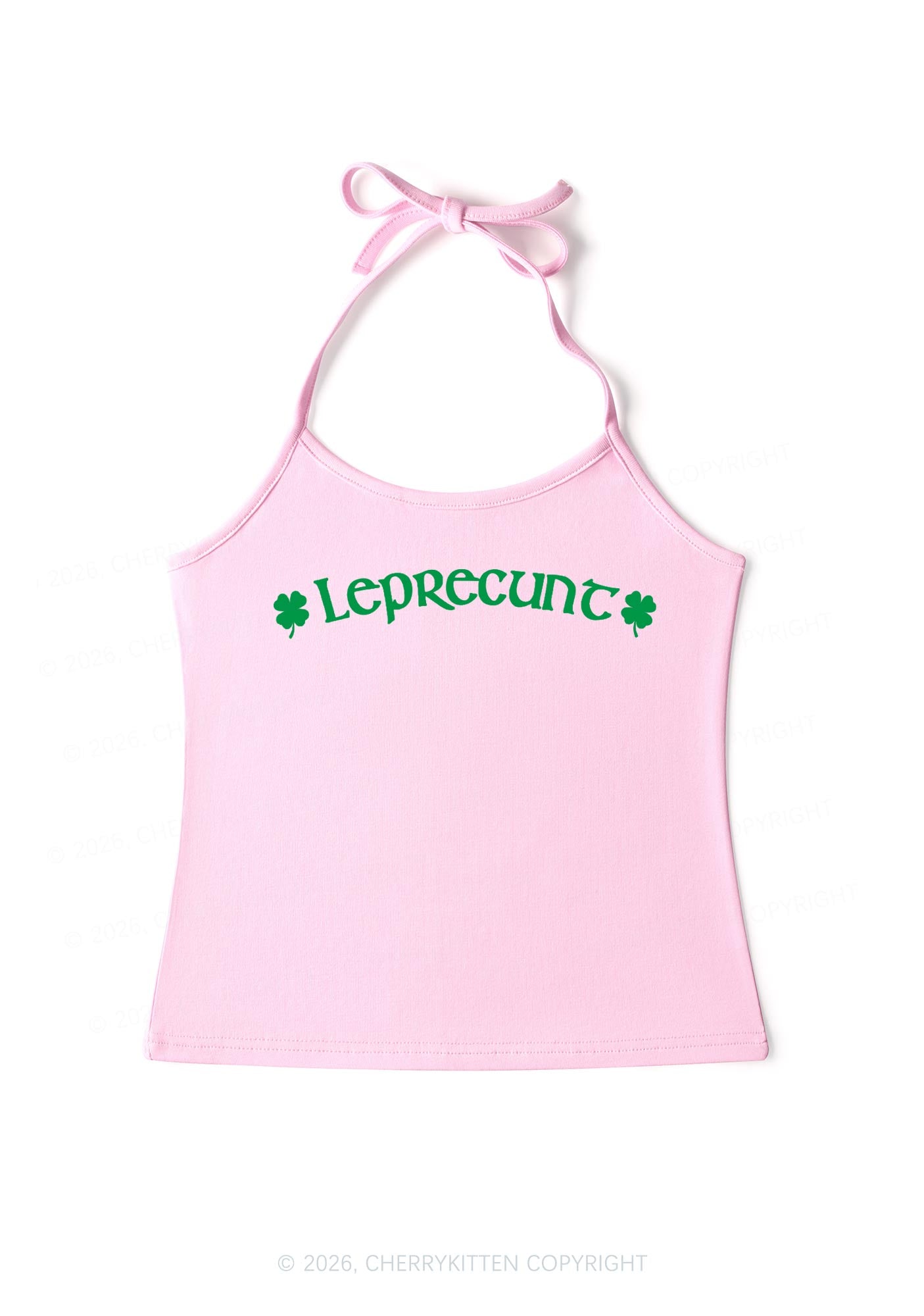 Leprecunt St Patricks Y2K Halter Neck Cami Cherrykitten