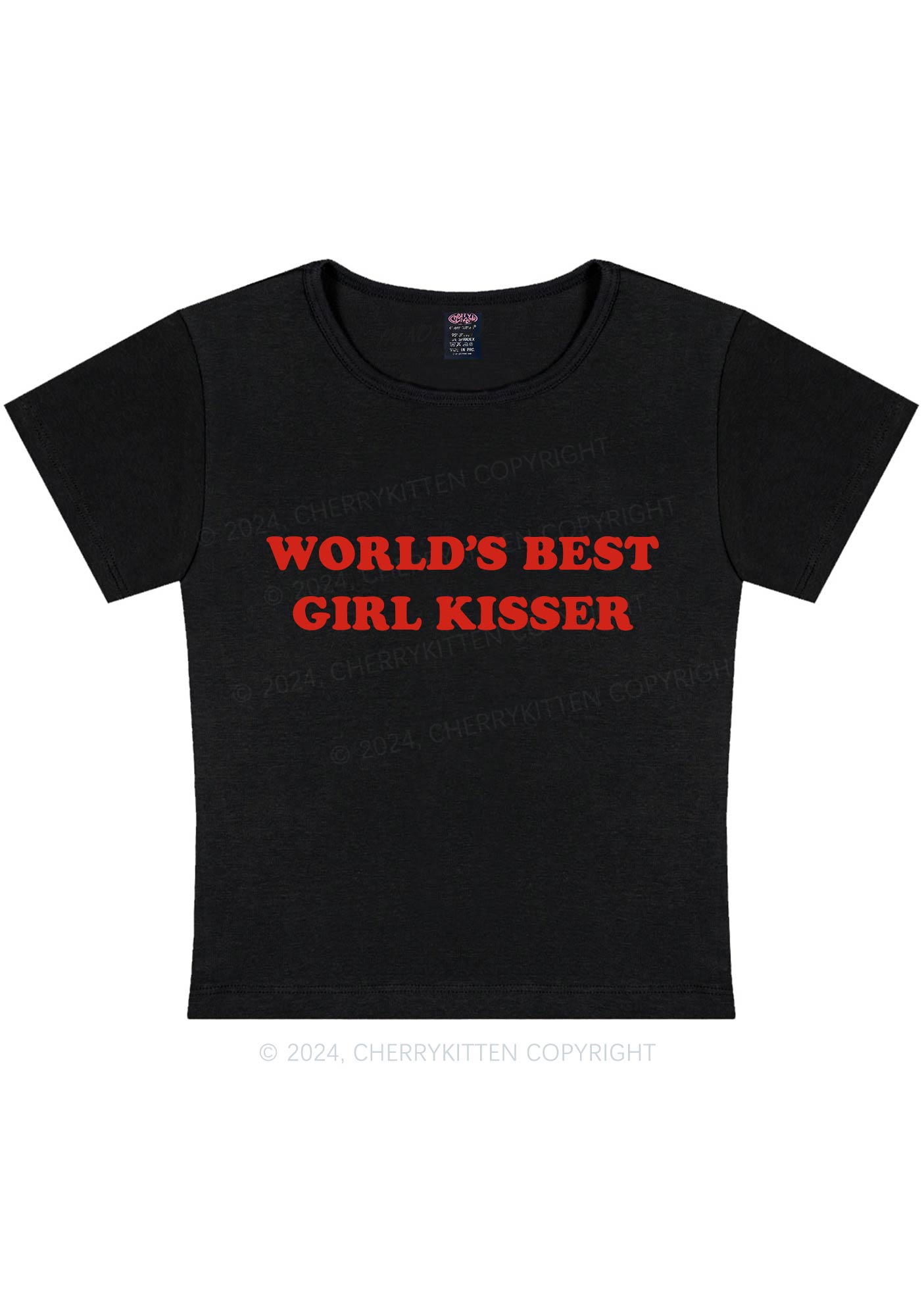 Curvy Best Girl Kisser Y2K Baby Tee Cherrykitten