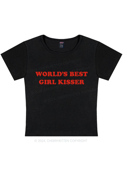 Curvy Best Girl Kisser Y2K Baby Tee Cherrykitten