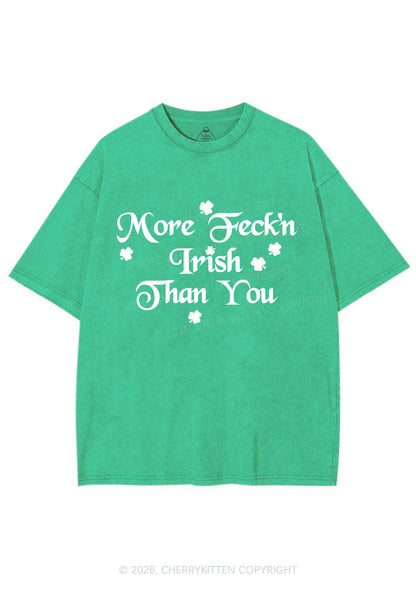 More Feckn Irish Than You St Patricks Y2K Washed Tee Cherrykitten