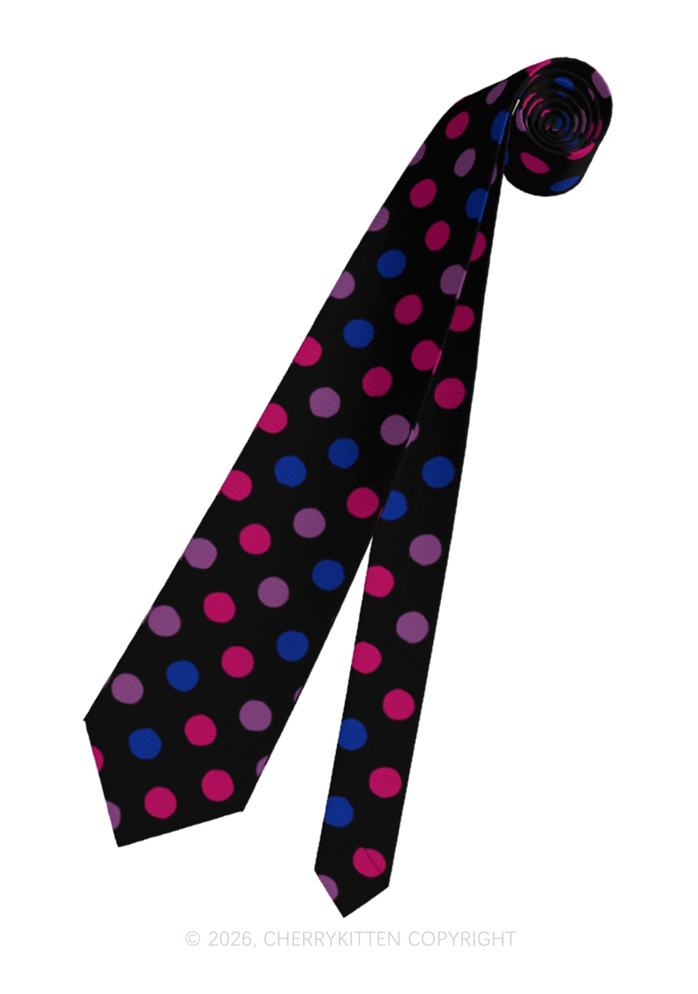 Bisexual Dots Pride Y2K Necktie Cherrykitten