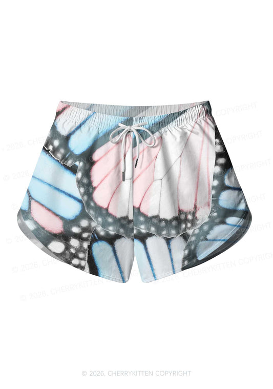 Trans Butterfly Wing Pride Y2K Print Men Beach Shorts Cherrykitten