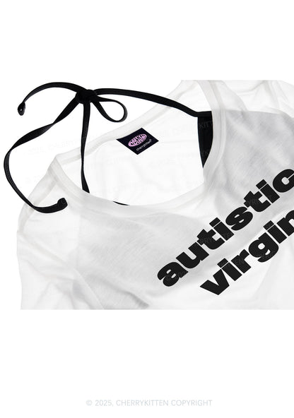 Autistic Virgin Y2K Sheer Crop Tee Cherrykitten