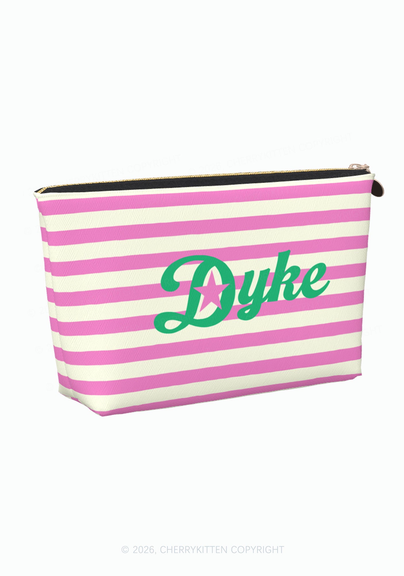 Pink Stripes Dyke Pride Y2K Makeup Bag Cherrykitten