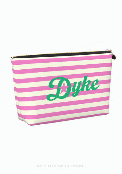 Pink Stripes Dyke Pride Y2K Makeup Bag Cherrykitten