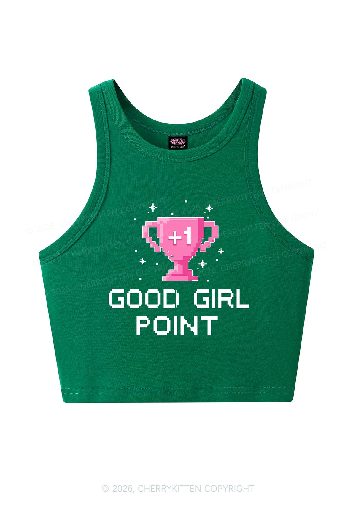 Good Girl Point Y2K Crop Tank Top Cherrykitten