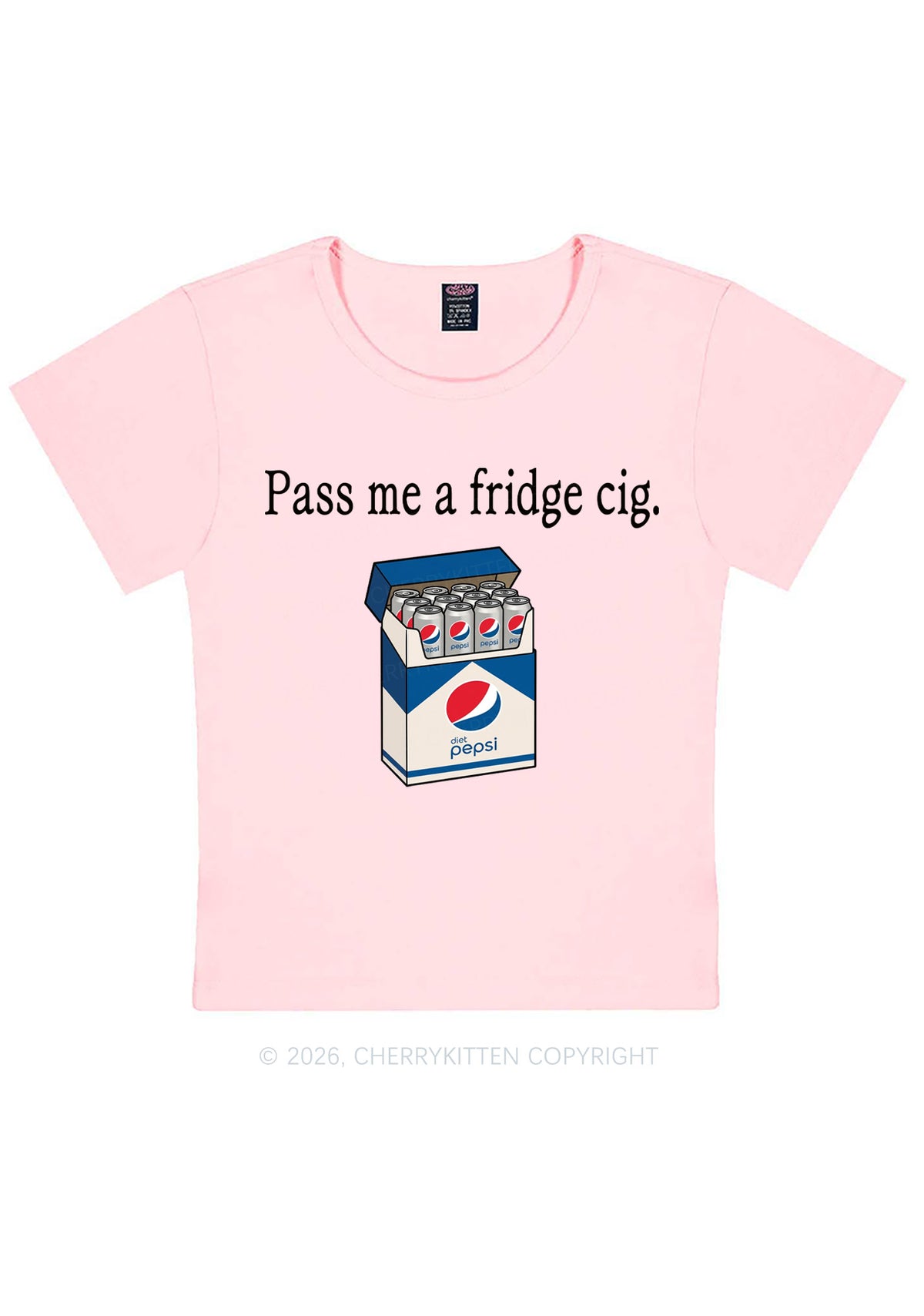 Pass Me A Fridge Cig Blue Drinks Y2K Baby Tee Cherrykitten