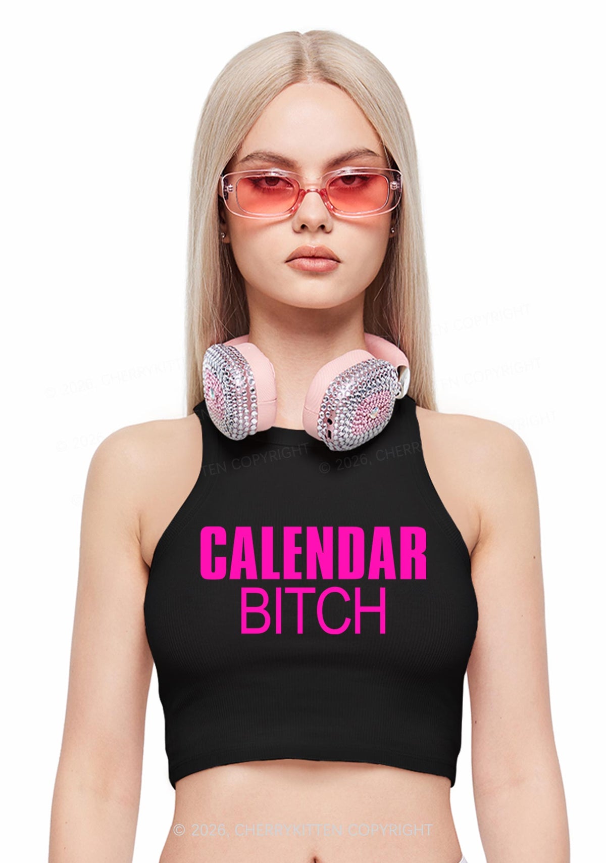 Calendar Bxxch Y2K Crop Tank Top Cherrykitten