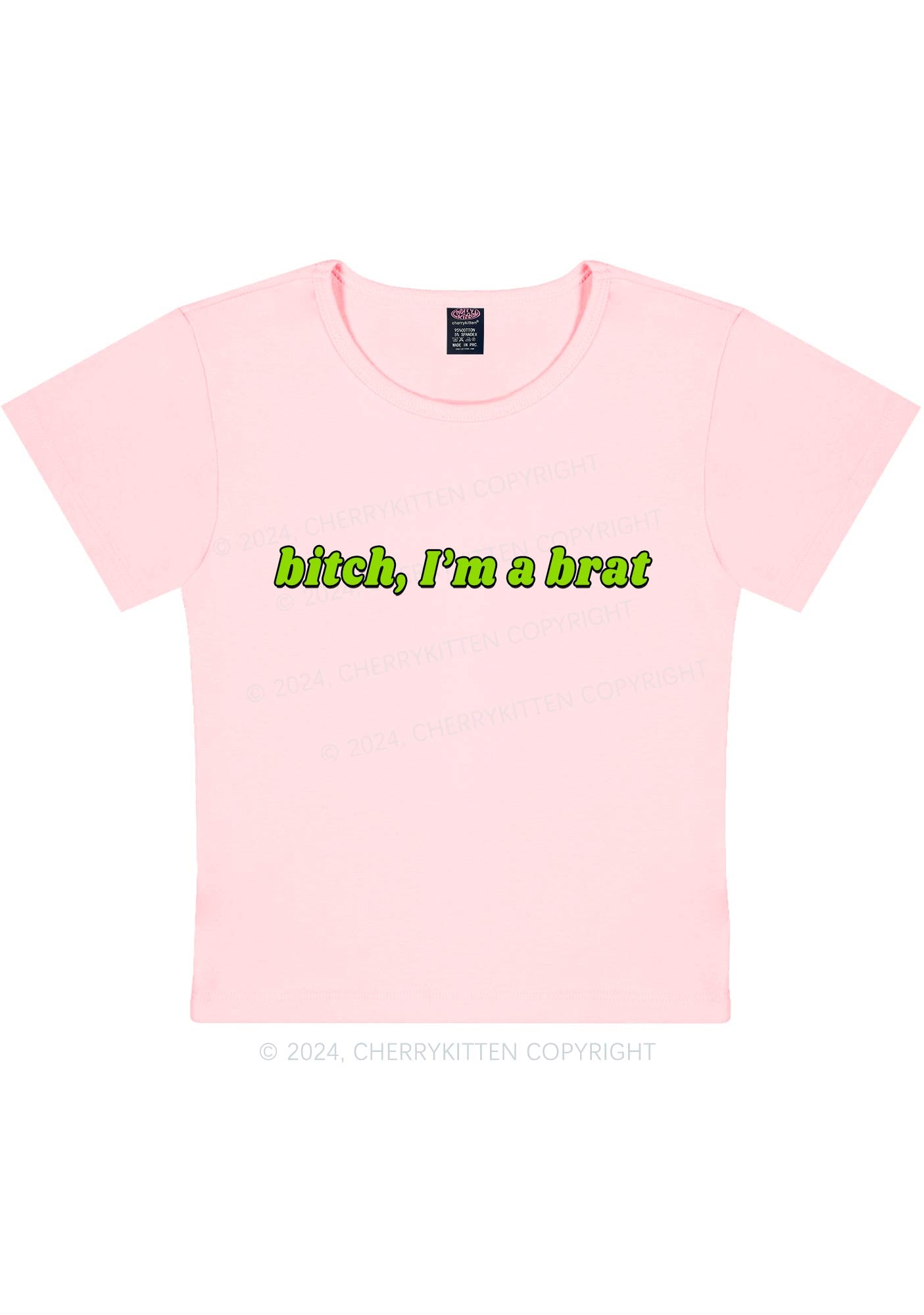 Bxtch Im A Brat Y2K Baby Tee Cherrykitten