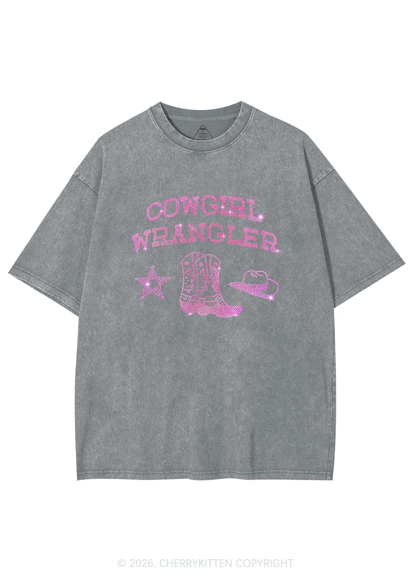 Rhinestone Cowgirl Wrangler Boots Pride Y2K Shirts Washed Tee Cherrykitten