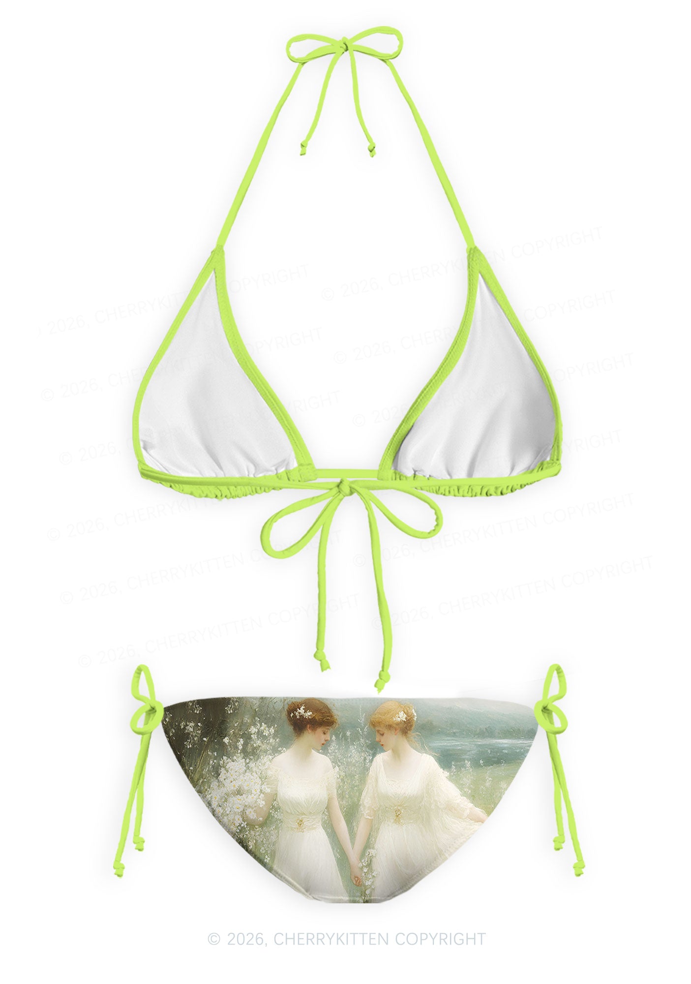 Lesbian Fairy Pride Y2K Print Bikini Set Cherrykitten