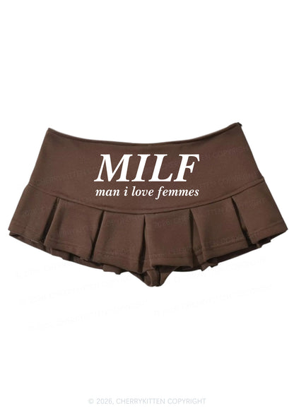 Man I Love Femme Pride Y2K Mini Pleated Skirts Cherrykitten