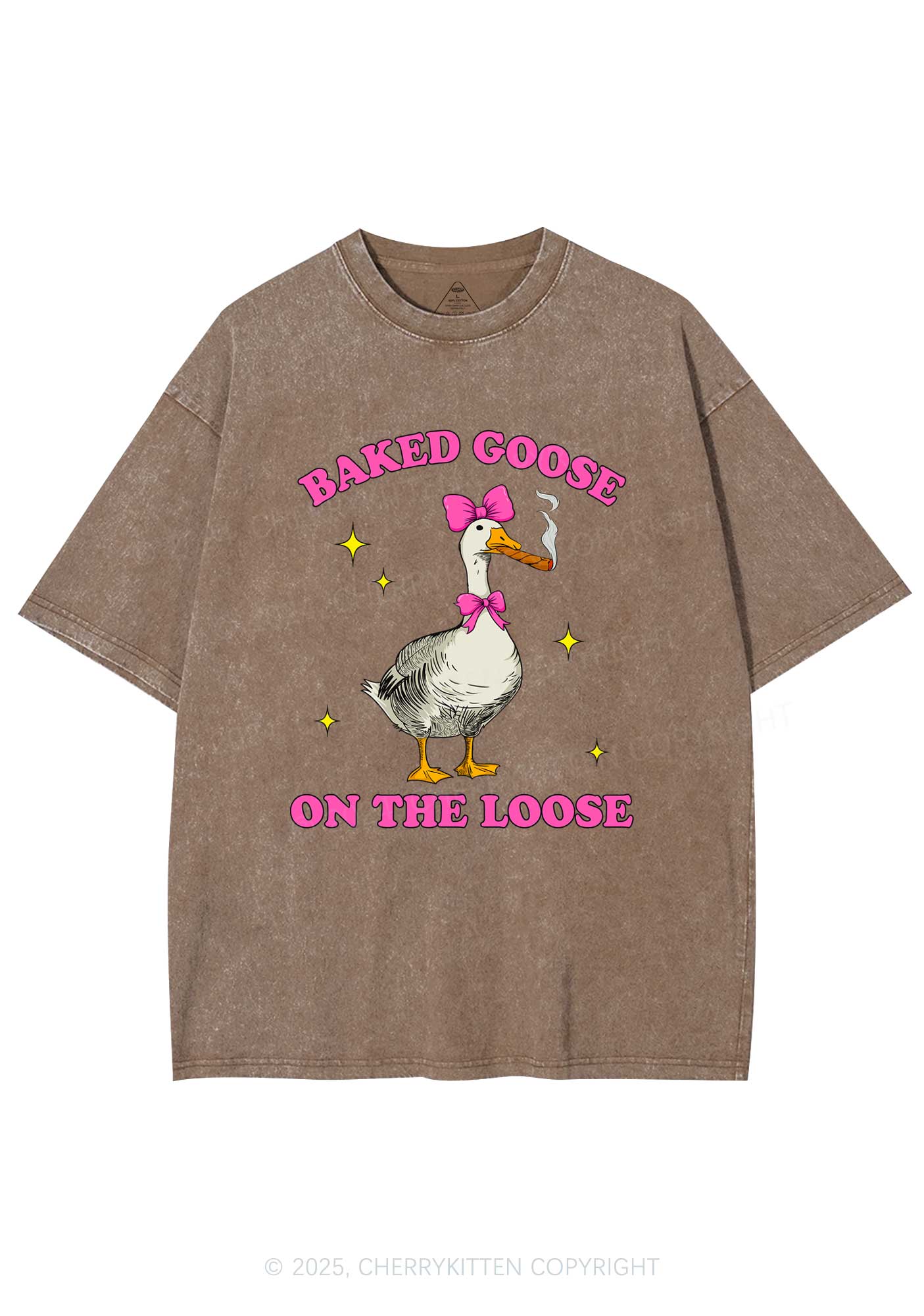 Baked Goose On The Loose Y2K Shirts Washed Tee Cherrykitten