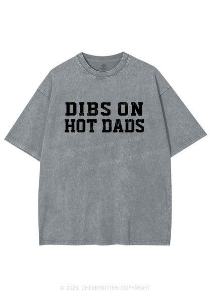 Dibs On Hot Dads Y2K Shirts Washed Tee Cherrykitten