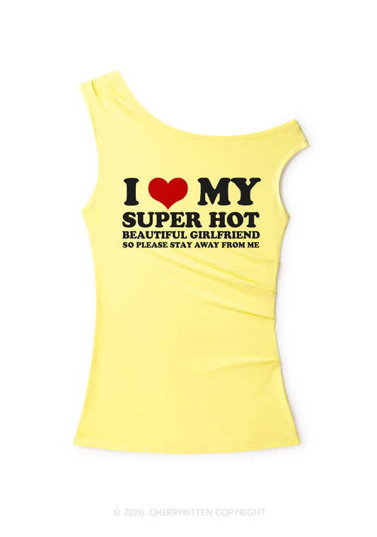 Love My Super Hot GF Valentine's Day Y2K Off Shoulder Tank Top Cherrykitten