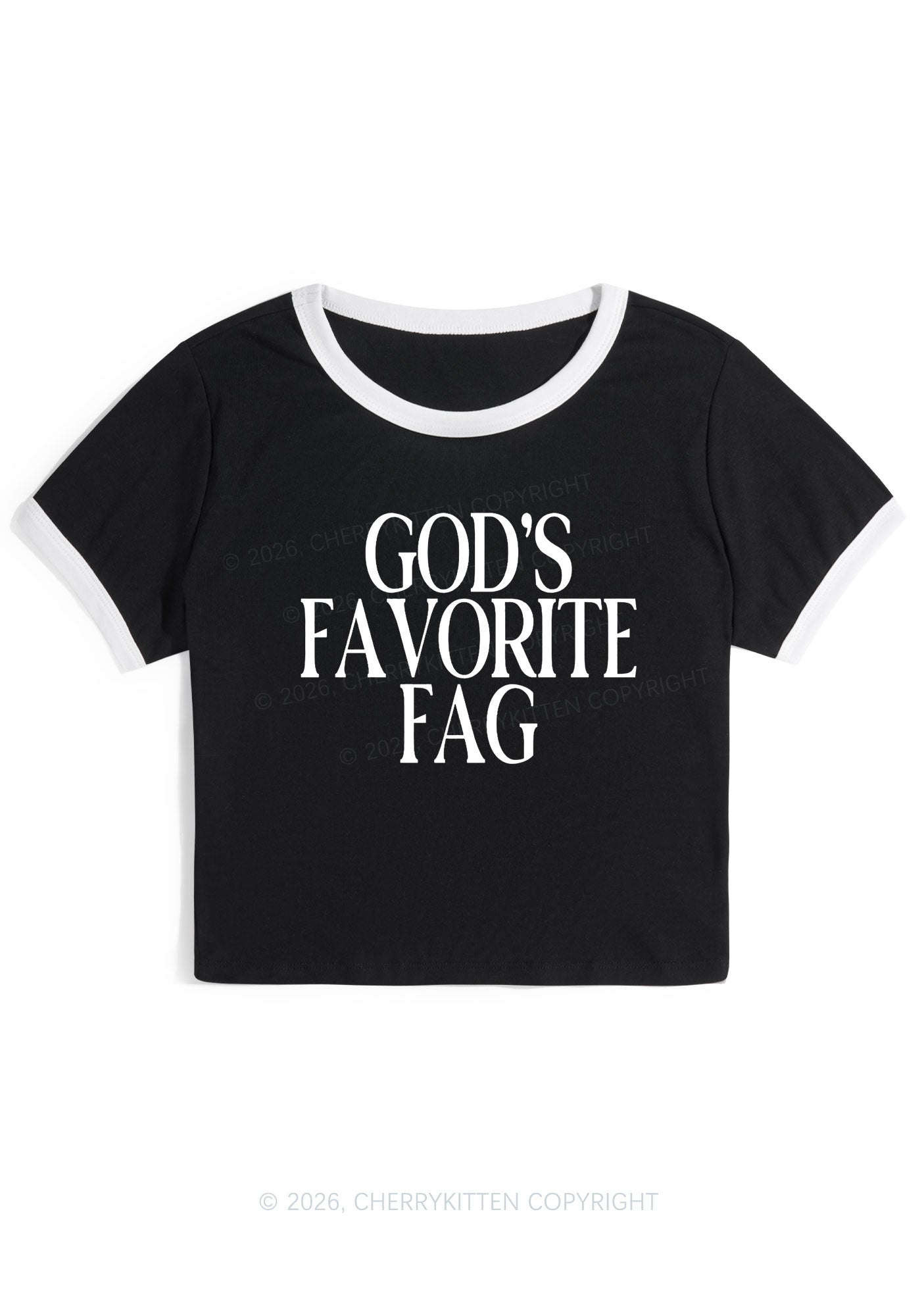 Gods Favorite Fag Pride Y2K Ringer Tee Cherrykitten