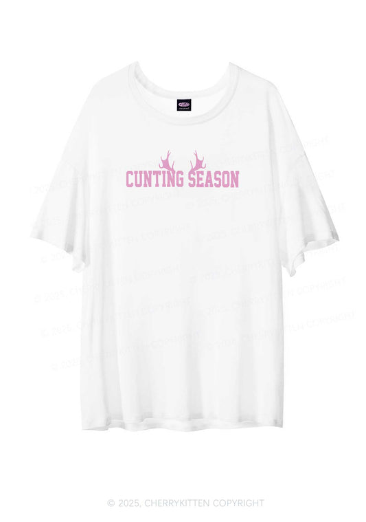 Cunting Season Y2K Sheer Boyfriend Tee Cherrykitten