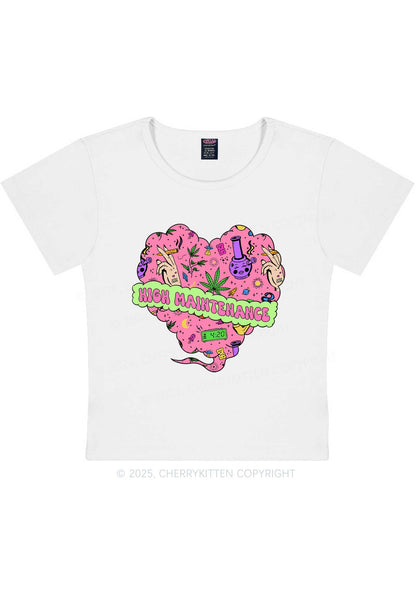 High Maintenance Heart Y2K Baby Tee Cherrykitten