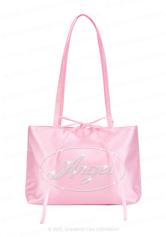 Rhinestone Angel Y2K Satin Bags Cherrykitten
