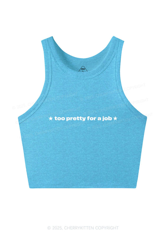 Too Pretty For Job Y2K Crop Tank Top Cherrykitten