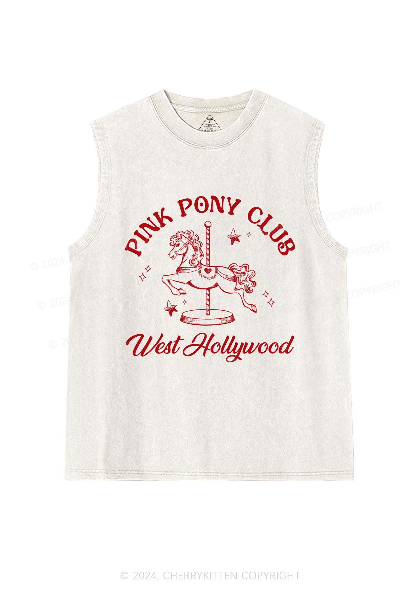 Pink West Hollywood Y2K Washed Tank Cherrykitten
