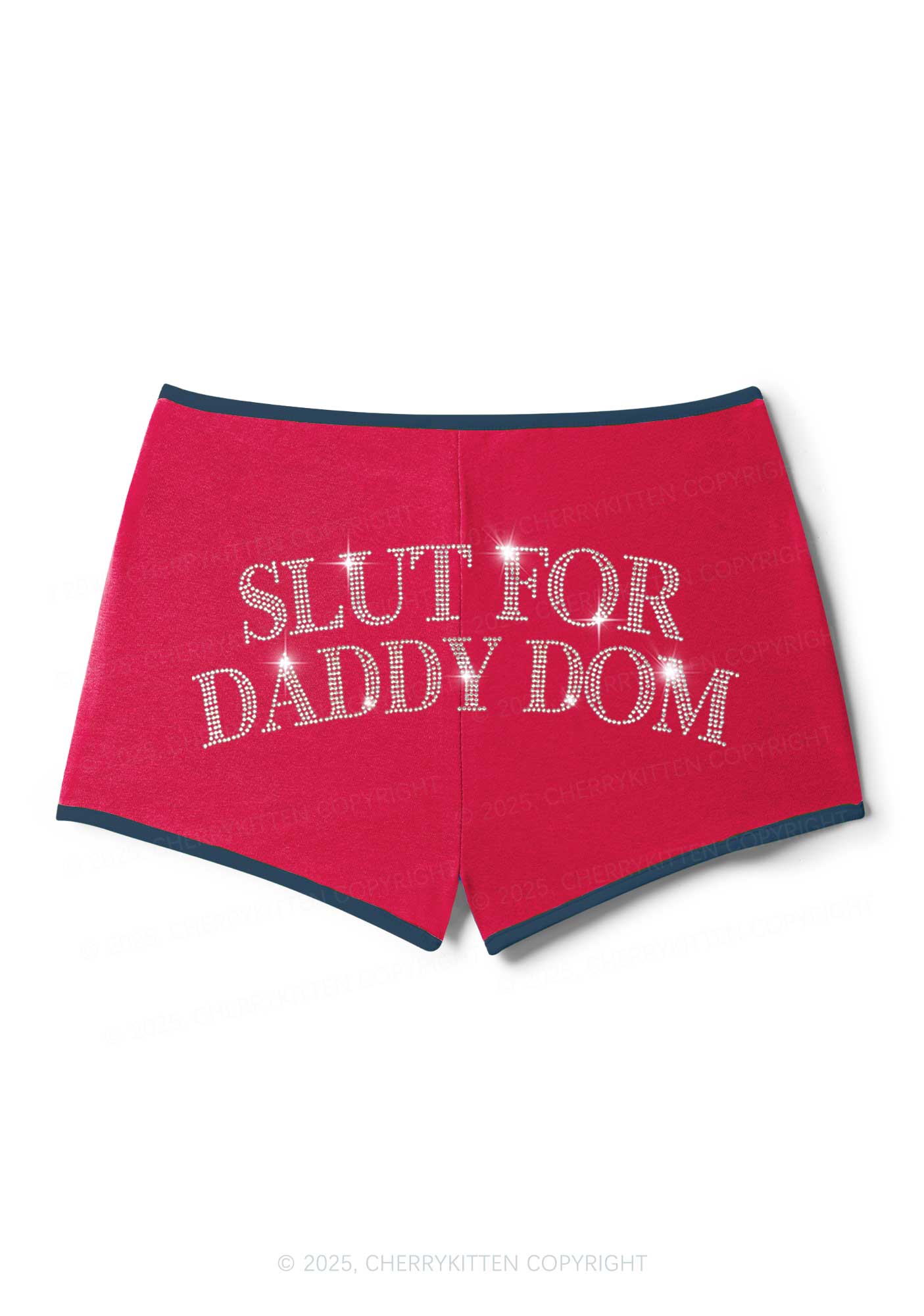 Rhinestone Slxt For Daddy Dom Y2K Booty Shorts Cherrykitten
