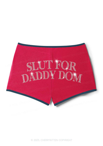 Rhinestone Slxt For Daddy Dom Y2K Booty Shorts Cherrykitten