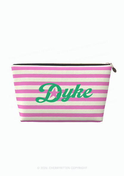 Pink Stripes Dyke Pride Y2K Makeup Bag Cherrykitten