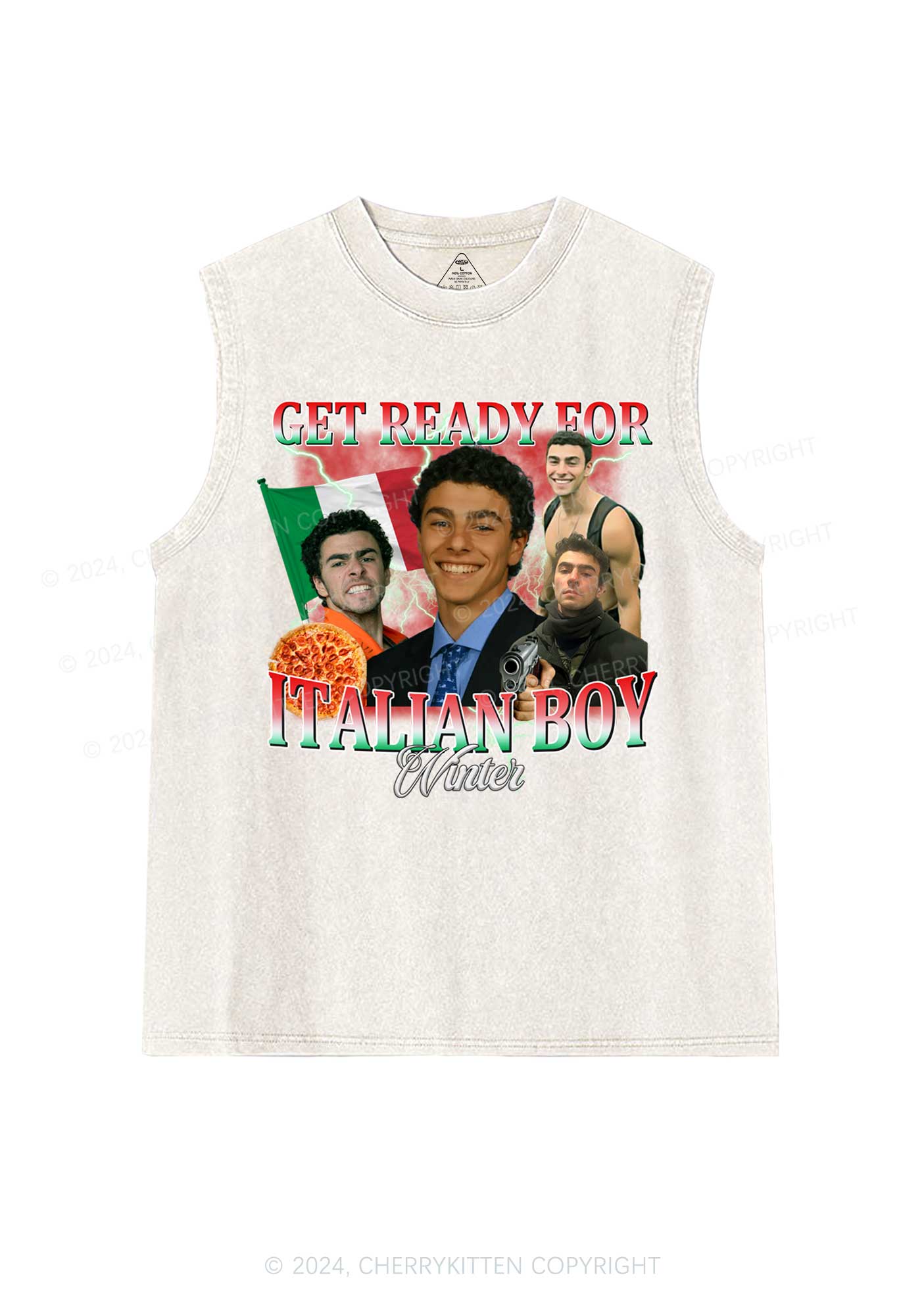 Italian Boy Winter Luigi Y2K Washed Tank Cherrykitten