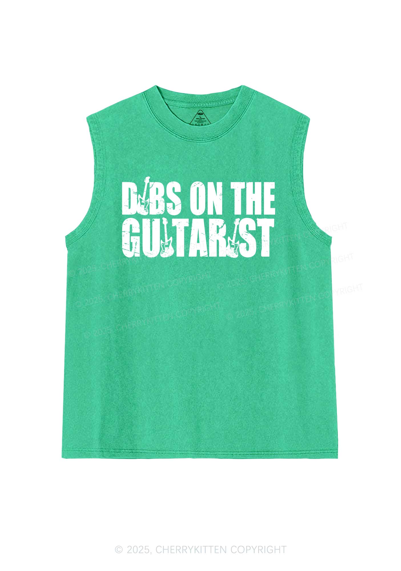 Dibs On The Guitarist Y2K Washed Muscle Tank Cherrykitten