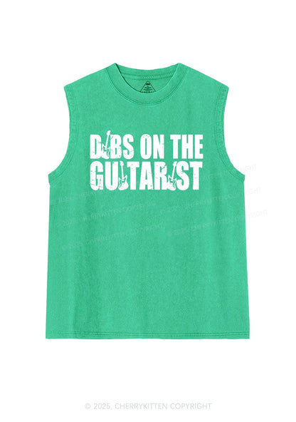 Dibs On The Guitarist Y2K Washed Muscle Tank Cherrykitten