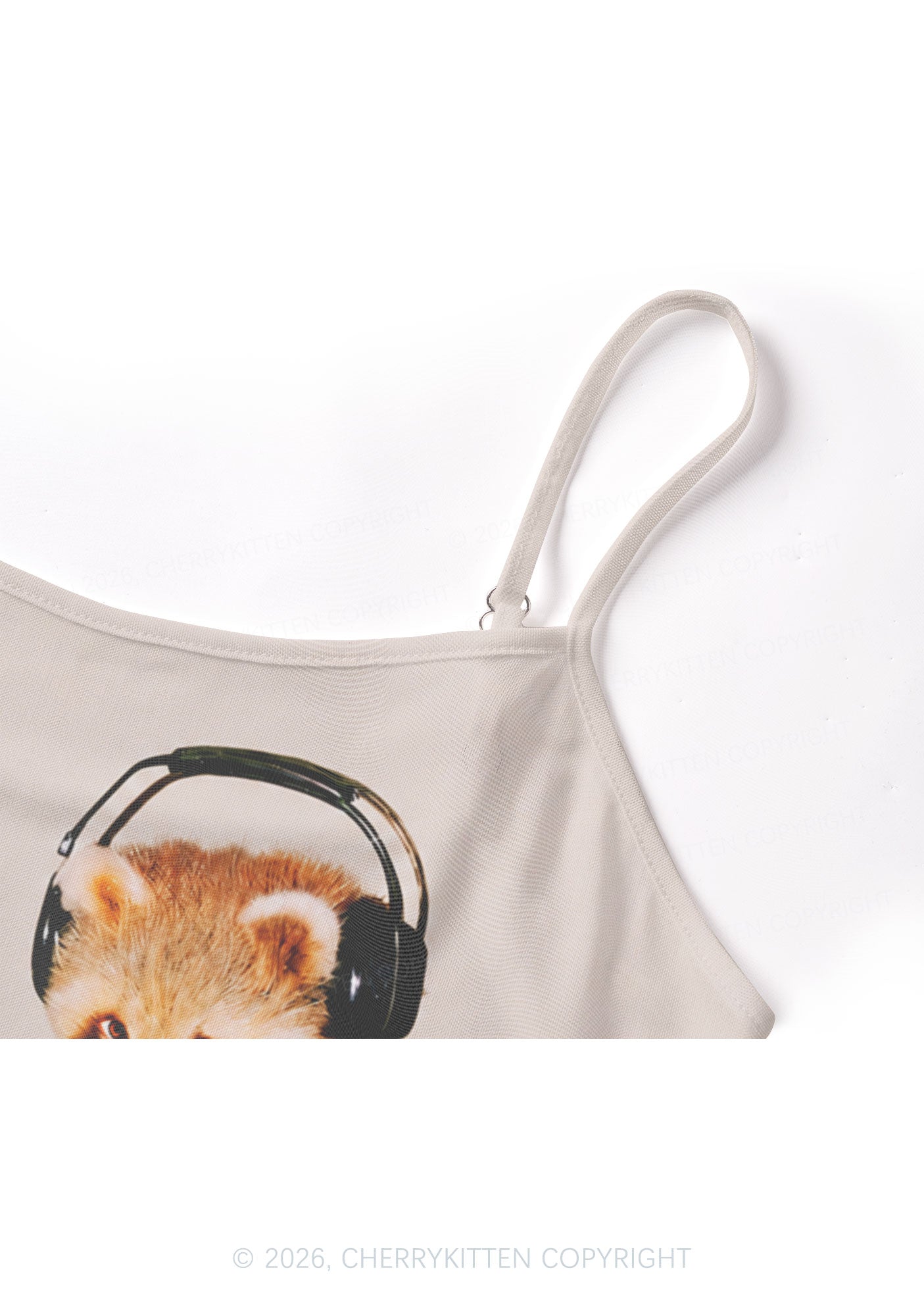 Red Panda DJ Y2K Mesh Cami Tank Cherrykitten