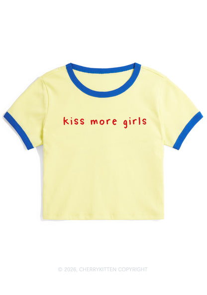 Kiss More Girls Pride Y2K Ringer Tee Cherrykitten