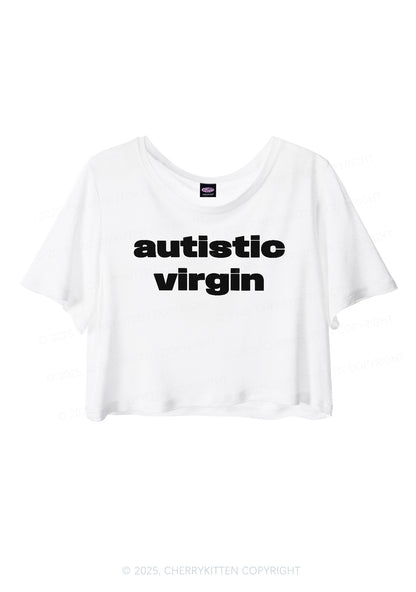 Autistic Virgin Y2K Sheer Crop Tee Cherrykitten