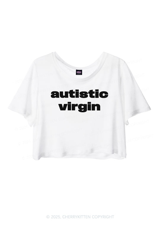 Autistic Virgin Y2K Sheer Crop Tee Cherrykitten