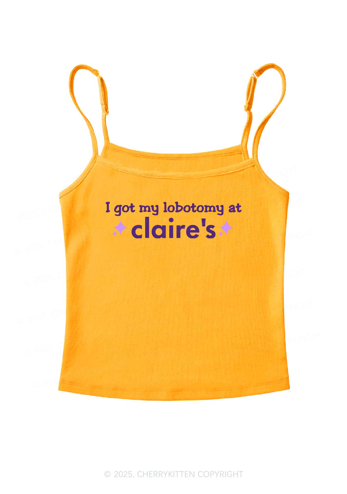 I Got My Lobotomy At Claire's Y2K Spaghetti Strap Cami Cherrykitten