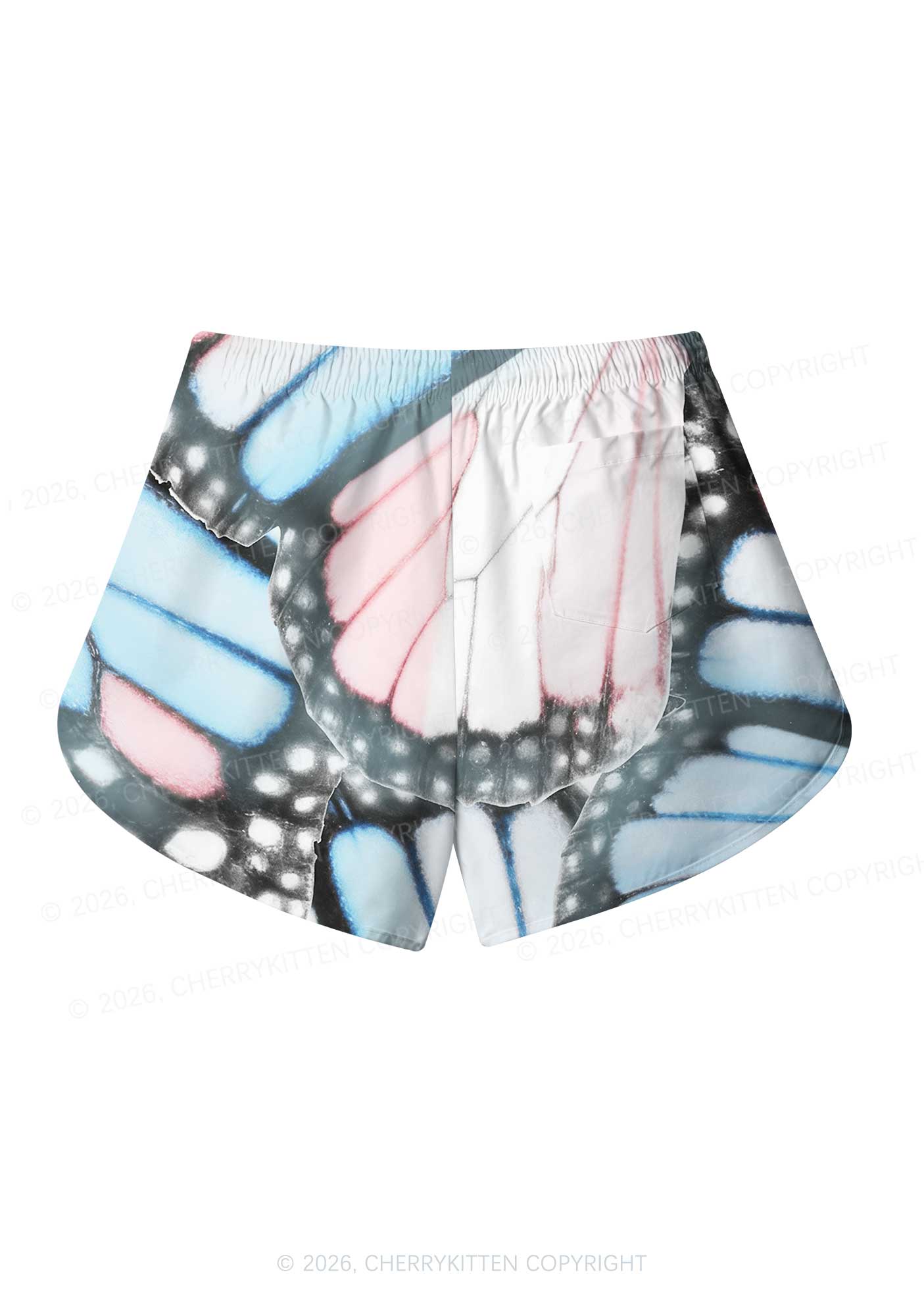 Trans Butterfly Wing Pride Y2K Print Men Beach Shorts Cherrykitten